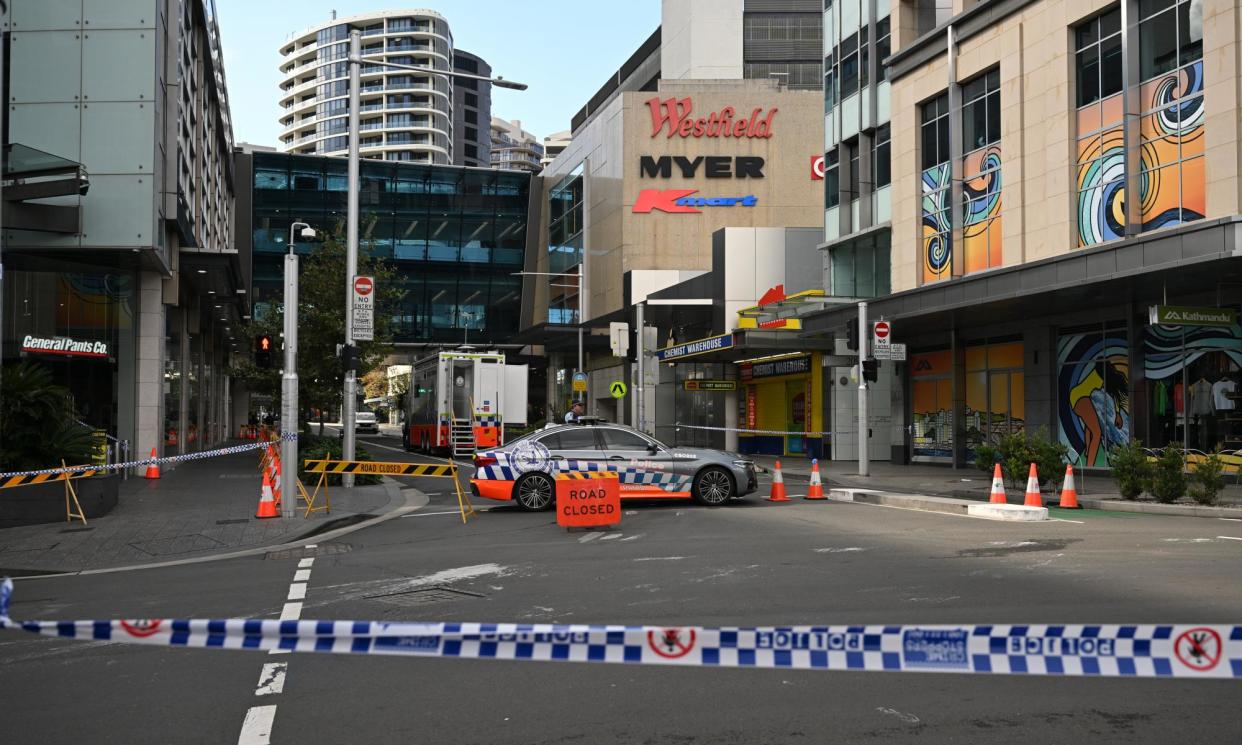 <span>Six people were killed after Queensland man Joel Cauchi went on a stabbing spree at Bondi Westfield shopping centre on Saturday. The attack ended when police shot Cauchi dead about 4pm. </span><span>Photograph: Dean Lewins/EPA</span>