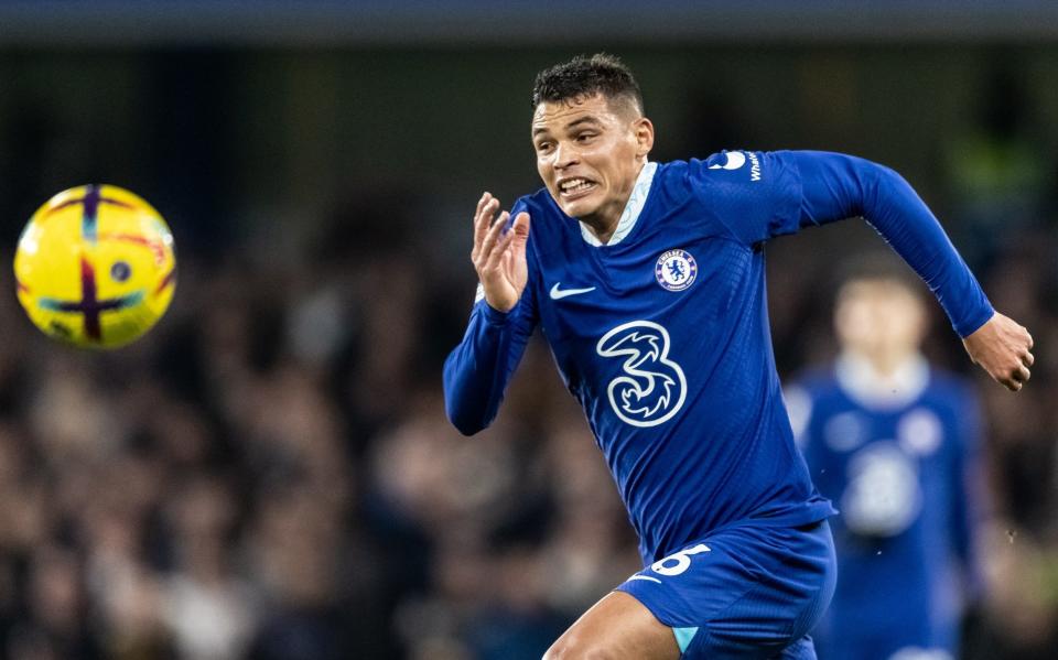 Thiago Silva in a Three-sponsored shirt - Andrew Kearns/Getty