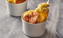 <p>At once light-as-air and lavishly decadent, a classic cheese soufflé is hard not to love. The ingredients may be simple, but the impact is anything but; piping hot out of the oven, these soufflés are sky-high, golden brown, and filled with <a href="https://www.delish.com/cooking/recipe-ideas/g41505454/cheese-recipes/" rel="nofollow noopener" target="_blank" data-ylk="slk:cheesy;elm:context_link;itc:0" class="link ">cheesy</a>, custardy goodness.</p><p>Get the <strong><a href="https://www.delish.com/cooking/recipe-ideas/a39330132/savory-cheese-souffle-recipe/" rel="nofollow noopener" target="_blank" data-ylk="slk:Cheese Soufflé recipe;elm:context_link;itc:0" class="link ">Cheese Soufflé recipe</a></strong>.</p>