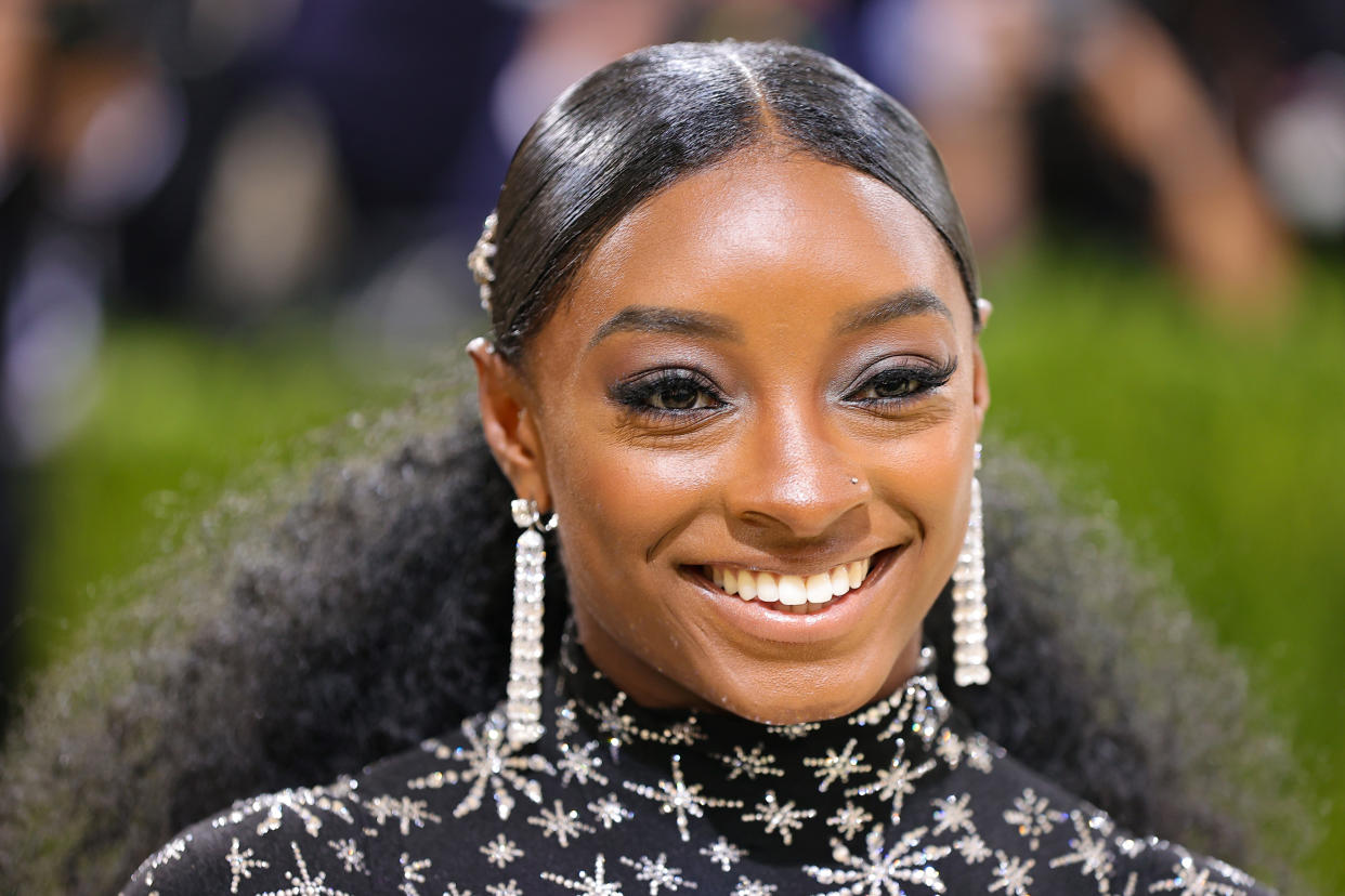 Simone Biles posted a saucy photo bikini photo to Instagram. (Photo by Theo Wargo/Getty Images)