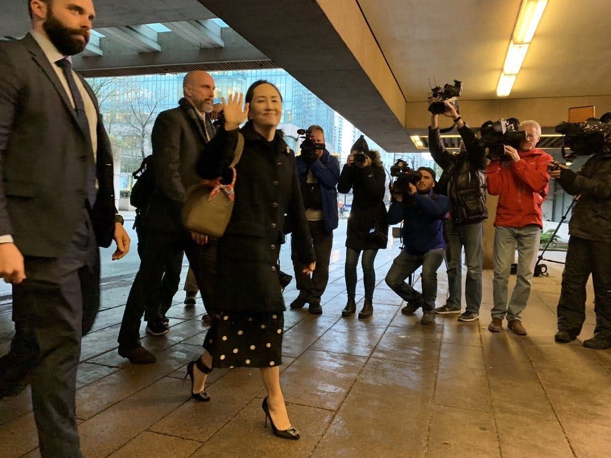 Meng Wanzhou arriving for court in Vancouver for her extradition hearing