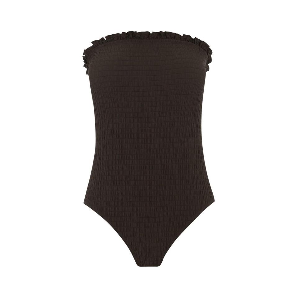 Sheared Bandeau Swimsuit, £38, Warehouse: 