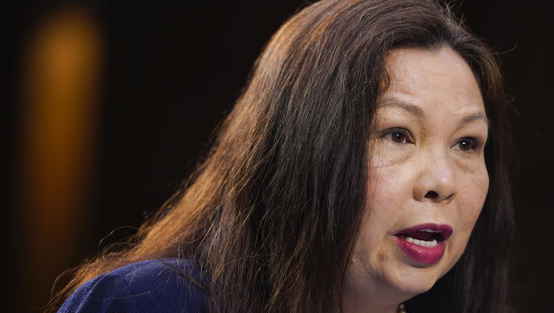 U.S. Sen. Tammy Duckworth, D-Ill., speaks during a Senate Judiciary Committee hearing on Capitol Hill in Washington, July 20, 2022.