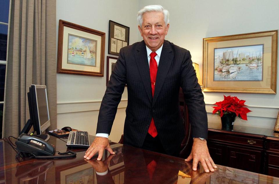 George Schloegel is pictured in 2011, more than halfway through his term as Gulfport mayor. The former Hancock Bank CEO and Coast icon died in his sleep on the early morning of October 6.