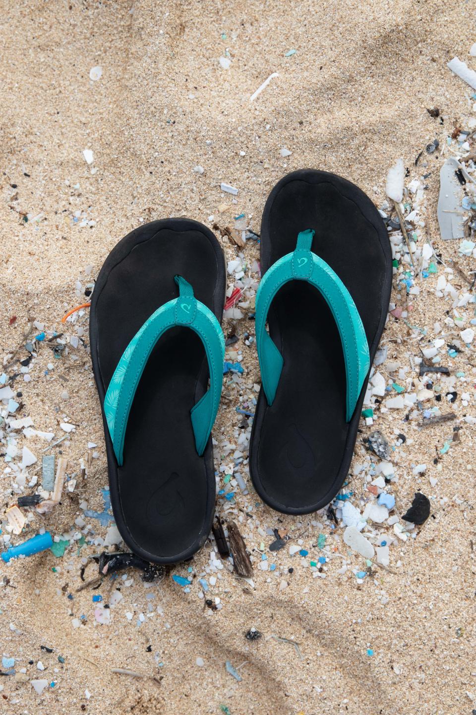 Close up of turquoise OluKai Ohanas (OluKai)