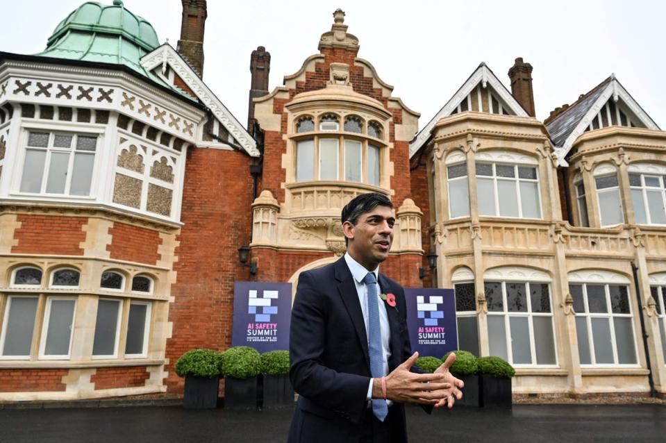 Rishi Sunak is hosting AI summit at Bletchley Park (POOL/AFP via Getty Images)