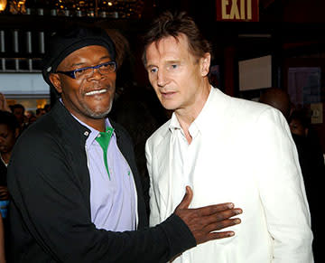 Samuel L. Jackson and Liam Neeson at the NY premiere of 20th Century Fox's Star Wars: Episode III