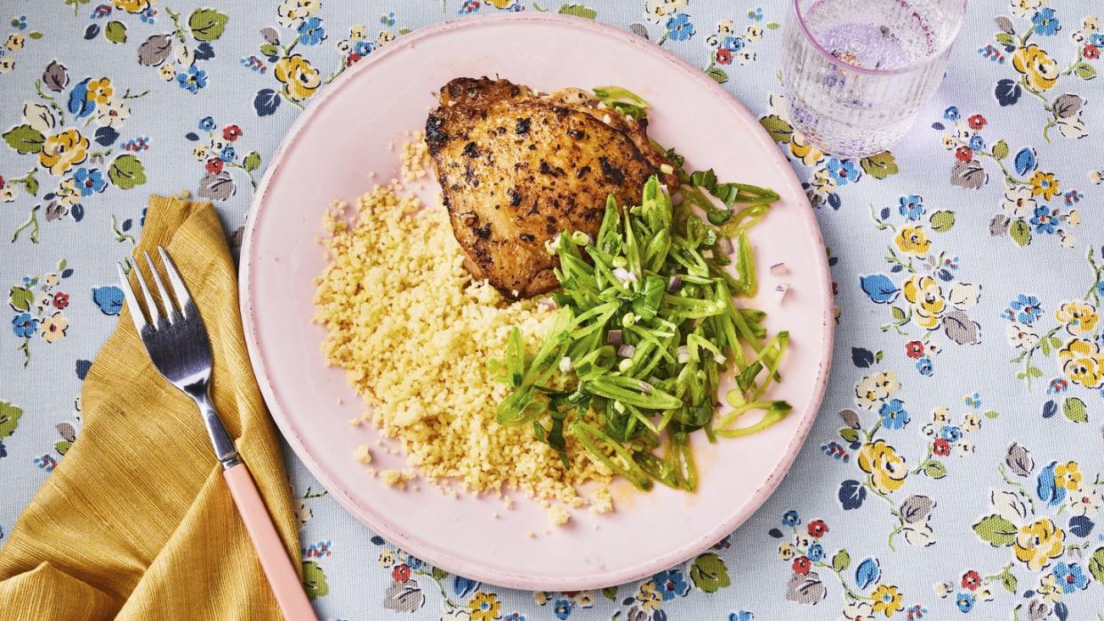 pioneer woman lemon herb chicken thighs with snap pea salad