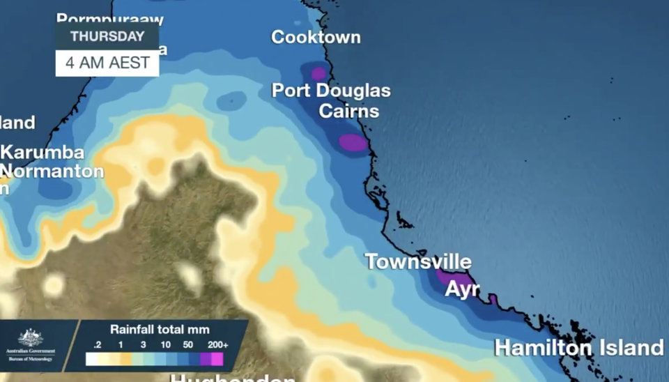 A weather map of Queensland.