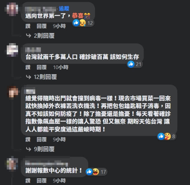 隨著確診人數突破百萬，衛福部臉書近一周風向大逆轉，不少網友憤怒大罵。(圖／衛福部臉書)