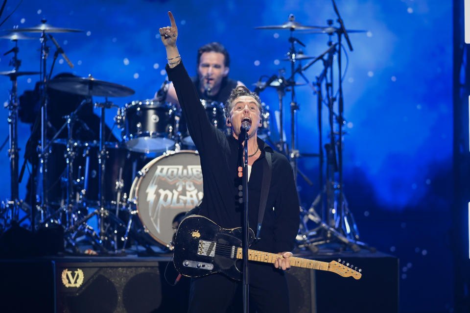 From Lifted Entertainment, THE ROYAL VARIETY PERFORMANCE 2023, Sunday 17 December, 8pm on ITV1 and ITVX Pictured: McFly's Harry Judd and Danny Jones perform on stage at the Royal Albert Hall for the 2023 Royal Variety Performance. Bradley Walsh will host this year's Royal Variety Performance at the Royal Albert Hall in London, featuring performances from Cher, a very special celebration of 100 years of Disney and BGT Viggo Venn Award winner Viggo Venn Award winning and esteemed entertainer, actor and presenter Bradley Walsh will host the 2023 Royal Variety Performance from the magnificent Royal Albert Hall in London, in the presence of members of the Royal Family. This annual event will be a spectacular evening of international stars, world-class theatre, sensational singers and hilarious comedy. Our headliner this year is multi-award winning, legendary superstar Cher who will make a very special appearance to sing a number from her wonderful new Christmas album. And an exclusive Disney Theatrical Centenary celebration with an amazing medley including performances from the casts of The Lion King, Frozen, Aladdin, Hercules and Beauty and the Beast. Stars set to perform include pop rock band McFly celebrating their 20th anniversary, Glastonbury favourite and much loved singer Rick Astley, pop sensation Zara Larsson, Paloma Faith performing her latest single and the phenomenal Hannah Waddingham accompanied by the ENO Choir. There will also be a beautiful collaboration with outstanding world class pianist Lang Lang, who will be accompanied by fourteen year old Lucy, the incredible winner of Channel 4's The Piano. Plus music from Melanie C who will perform a very special tribute to theatre producer Bill Kenwright. Also taking to the stage will be the cast of the uplifting and ground breaking new West End musical The Little Big Things. An extraordinary and inspirational true life story. The evening will also feature the outstanding West End cast of Crazy For You, the award winning and powerfully voiced Beverley Knight with the cast of Sister Act, the stirring Argentinian dance troupe Malevo and a magical performance of Derren Brown's West End creation Unbelievable. Simon Cowell will introduce comedian and Britain's Got Talent winner Viggo Venn. There will also be world class stand up performances from the brilliant Tom Allen, Rosie Jones, Ellie Taylor and Simon Brodkin. The National Anthem will be led by the Fanfare Trumpeters of the Band of the Welsh Guards and the National Youth Choir. (C) ITV For further information contact Peter Gray Mob on 07831460662 / peter.gray@itv.com This photograph is (C)*** and may only be reproduced for editorial purposes directly related to the programme or event mentioned herein. Once made available by ITV plc Picture Desk, this photograph may only be reproduced once up until the transmission (TX) date and no reproduction charge will be made. Any subsequent use may incur a charge. This photograph must not be manipulated (other than simple cropping) in any way that alters the appearance of the person photographed and is considered harmful or inappropriate by ITV plc Picture Desk. This photograph may not be distributed to any other company, publication or website, nor permanently archived, without the express written permission of ITV Picture Desk.  Full terms and conditions can be found on www.itv.com/presscentre/itvpictures/terms.