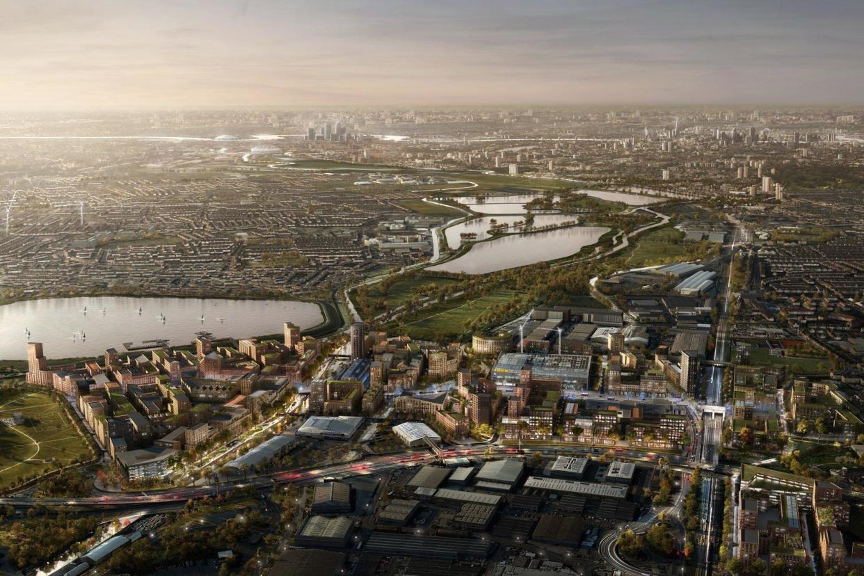 Culture ventures: a CGI image of the Meridian Water site in Enfield