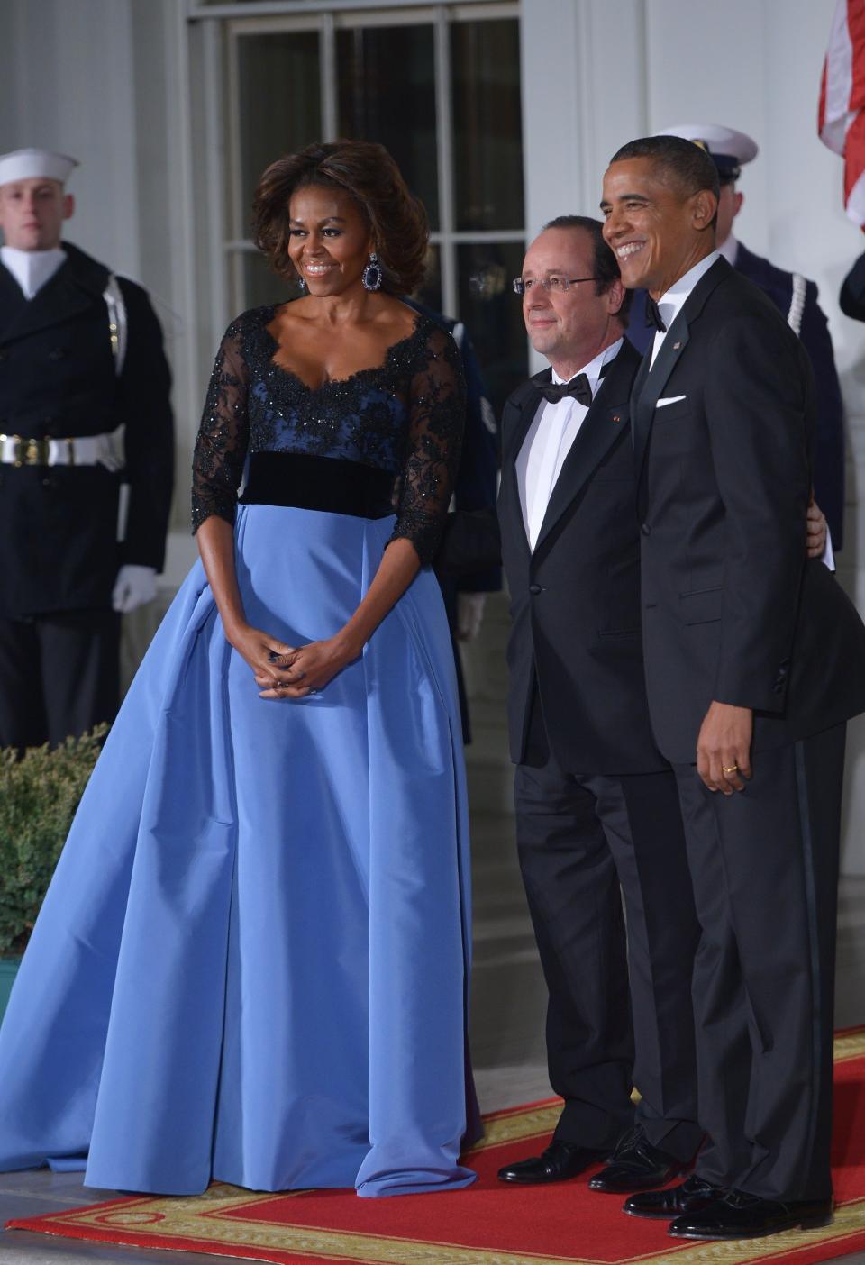 This Carolina Herrera gown, worn in 2014, was no doubt one of the former first lady's most striking ensembles.&nbsp;