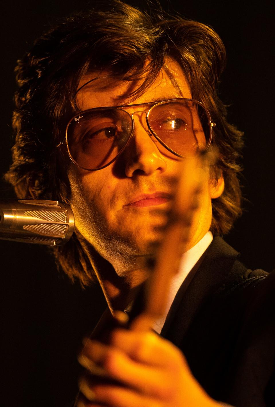 Arctic Monkey's frontman Alex Turner performs during their show at Ascend Amphitheater in Nashville, Tenn., Tuesday night, Sept. 12, 2023.