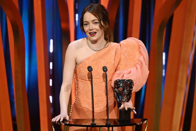 <p>Kate Green/BAFTA/Getty</p> Emma Stone