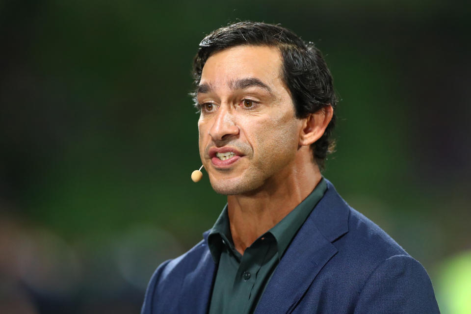 Johnathan Thurston, pictured here in commentary duties for Channel 9.