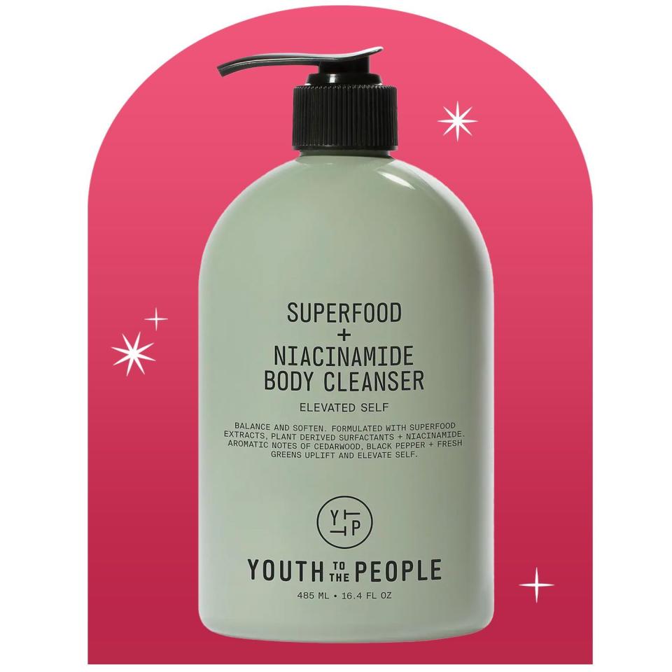 <p><a href="https://go.redirectingat.com?id=74968X1596630&url=https%3A%2F%2Fwww.sephora.com%2Fproduct%2Fyouth-to-the-people-superfood-niacinamide-body-cleanser-wash-P509278&sref=https%3A%2F%2F" rel="nofollow noopener" target="_blank" data-ylk="slk:Shop Now;elm:context_link;itc:0;sec:content-canvas" class="link ">Shop Now</a></p><p>Superfood + Niacinamide Body Cleanser</p><p>sephora.com</p><p>$39.00</p>