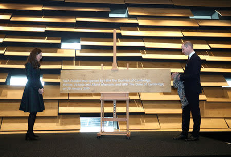 Britain's Prince William, Duke of Cambridge and Catherine, Duchess of Cambridge officially open the "V&A Dundee", Scotland's first design museum, in Dundee, Scotland, January 29, 2019. Jane Barlow/Pool via REUTERS