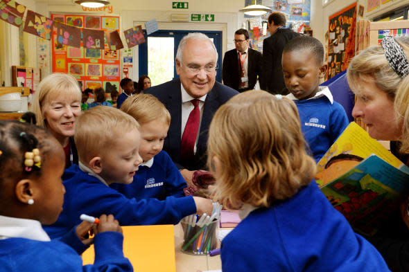 Embargoed to 0001 Thursday April 3Sir Michael Wilshaw, Ofsted Chief Inspector, during his visit to the Windrush Nursery in Woolwich, south east London, prior to the Ofsted Early Years Annual Report being published. PRESS ASSOCIATION Photo. Picture date: Wednesday April 2, 2014. See PA story EDUCATION Ofsted . Photo credit should read: John Stillwell/PA Wire