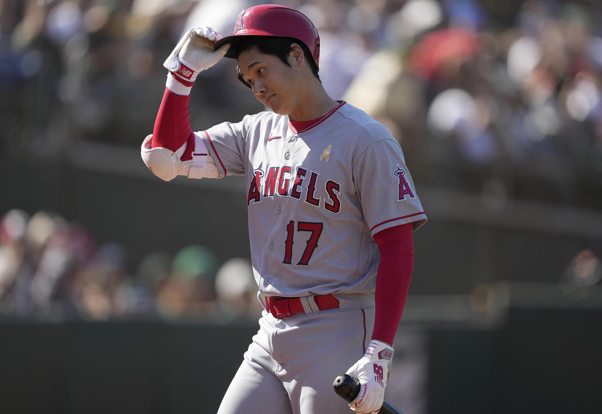 Shohei Ohtani's things were removed from his Angels locker on Friday. (Photo by Thearon W. Henderson/Getty Images)