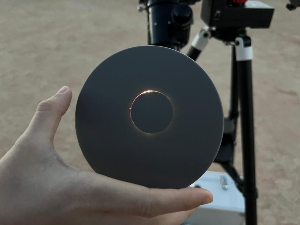 This is the image Southern Illinois University student Paige Chamberlain captured last year in Exmouth, Australia, using a sun funnel during a total solar eclipse.