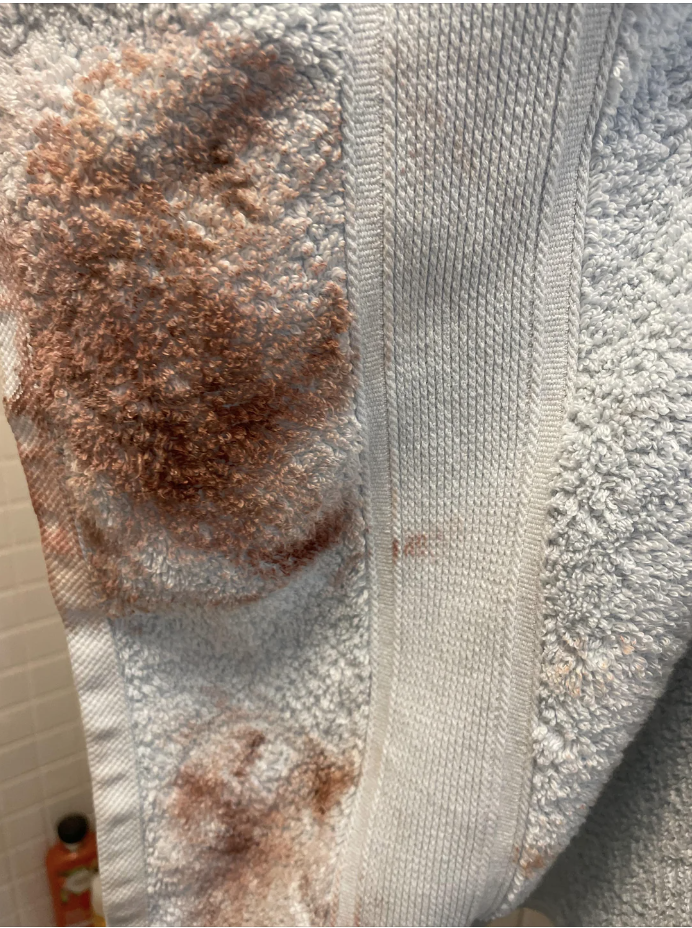 makeup stains on someone's towel