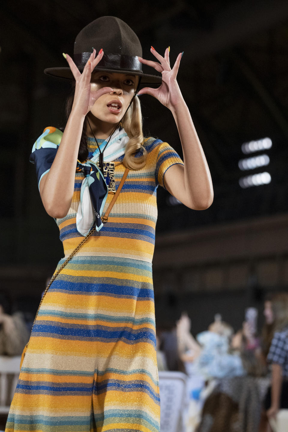 The Marc Jacobs collection is modeled during Fashion Week, Wednesday, Sept. 11, 2019, in New York. (AP Photo/Mary Altaffer)