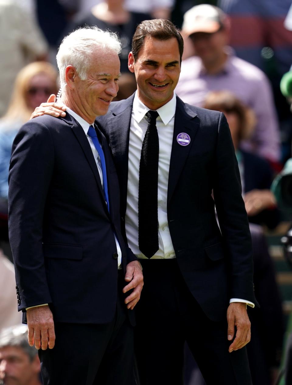 Former Wimbledon champions John McEnroe (left) and Roger Federer (John Walton/PA) (PA Wire)