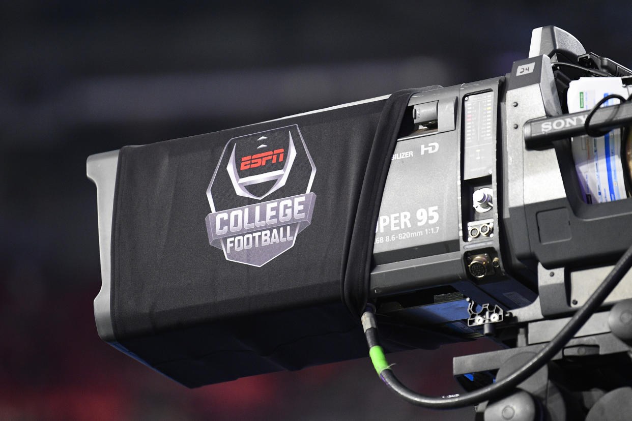 GLENDALE, AZ - DECEMBER 28: An ESPN camera during the 2019 PlayStation Fiesta Bowl college football playoff semifinal game between the Ohio State Buckeyes and the Clemson Tigers on December 28, 2019 at State Farm Stadium in Glendale, AZ. (Photo by Brian Rothmuller/Icon Sportswire via Getty Images)