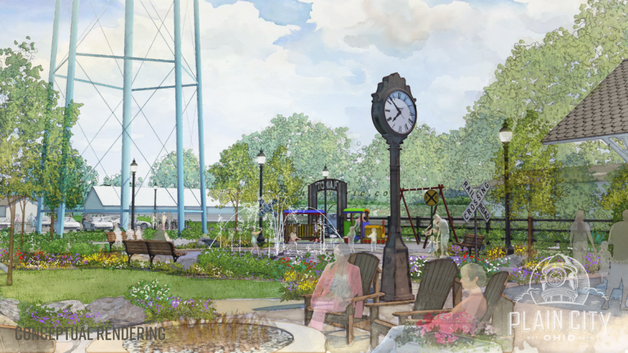 The depot will anchor Plain City’s public square, which will feature a park and a marketplace. (Courtesy Photo/Village of Plain City)