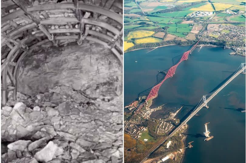 A tunnel used to allow miners to walk beneath the Firth of Forth