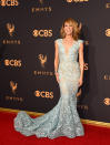 <p>Huffman was like a mermaid out of water in a aqua gown from Tony Ward. (Photo: Getty Images) </p>