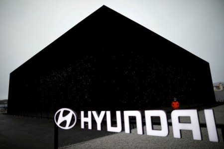 FILE PHOTO: A Hyundai Motor's booth is seen near the Pyeongchang Olympic Plaza in Pyeongchang, South Korea, February 11, 2018. REUTERS/Kim Hong-Ji/File Photo