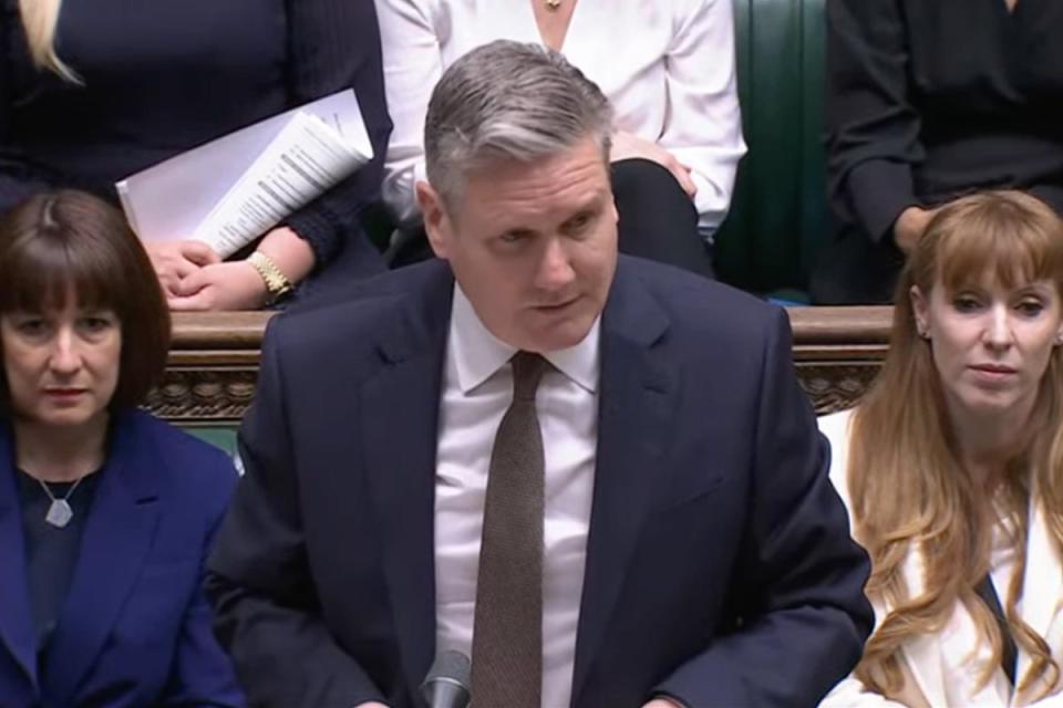 Keir Starmer accused the ‘billionaire’ PM of ‘smearing a working-class woman’ as the pair clashed in the Commons (Parliament TV)