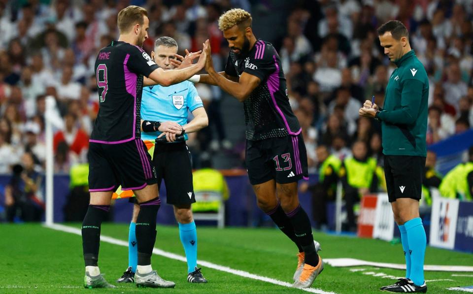 Bayern Munich's Eric Maxim Choupo-Moting comes on as a substitute to replace Harry Kane