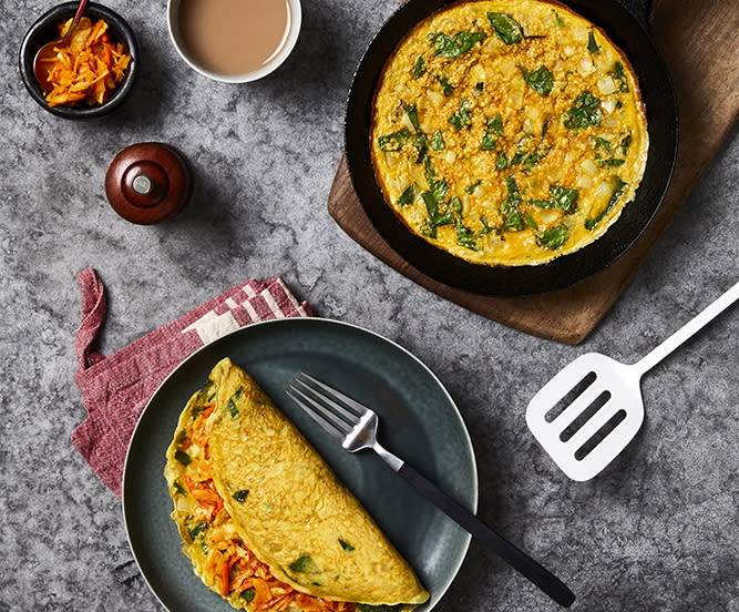 Turmeric and Kimchi Wholegrain Omelette