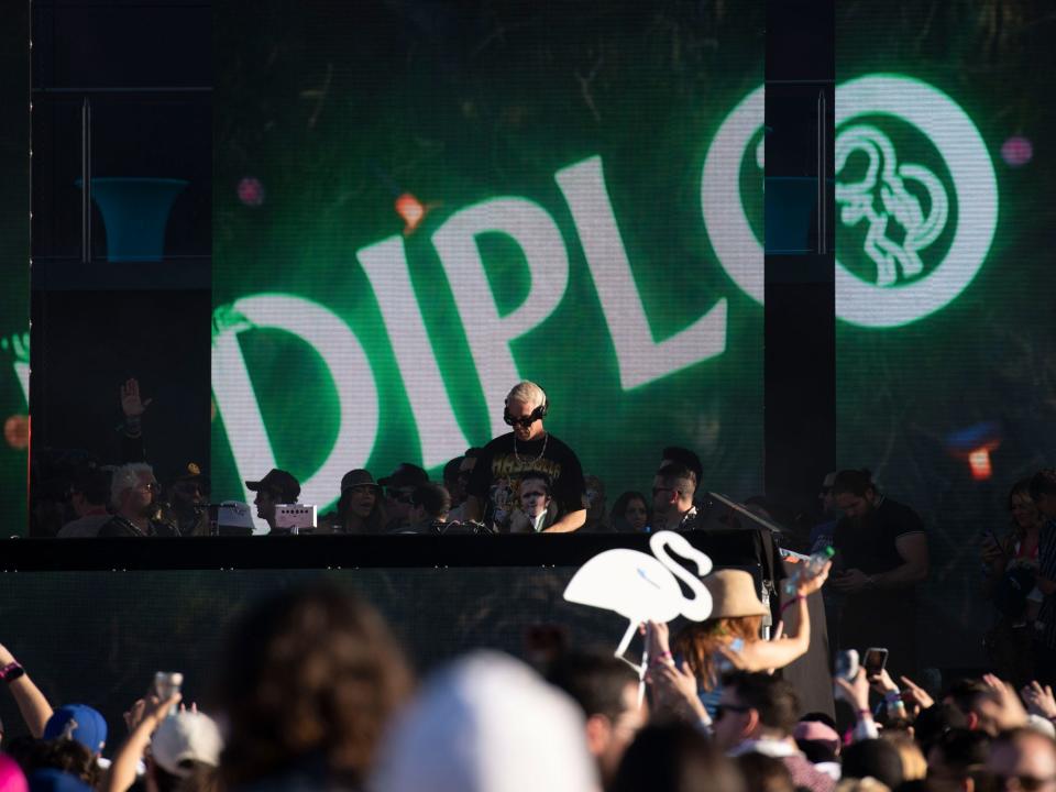 Diplo performs at Gronk Beach.