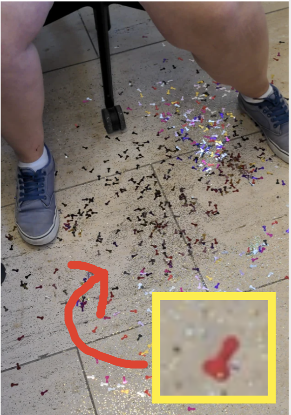 Glitter dicks all over the floor