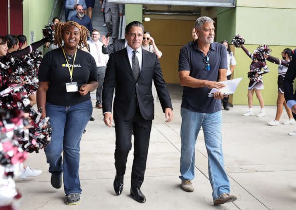 PHOTO: Alberto Carvalho, Superintendent of Los Angeles Unified School District, and George Clooney attend Roybal Film and Television Magnet Open House at Edward R. Roybal Learning Center on September 14, 2022 in Los Angeles. (Randy Shropshire/Getty Images, FILE)