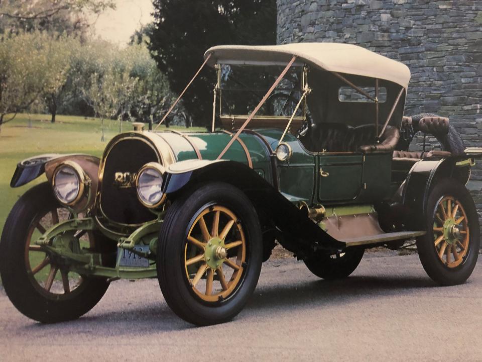 A 1913 Pope-Hartford Model 33 Roadster, as shown in "The Automobile Collection at Heritage Plantation of Sandwich" published in 1986. The price new was $3,250. It was made by the Pope Manufacturing Co. in Hartford, Connecticut.