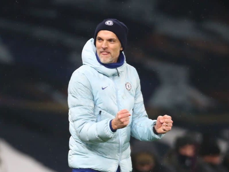 Thomas Tuchel celebrates at the final whistle (Getty)