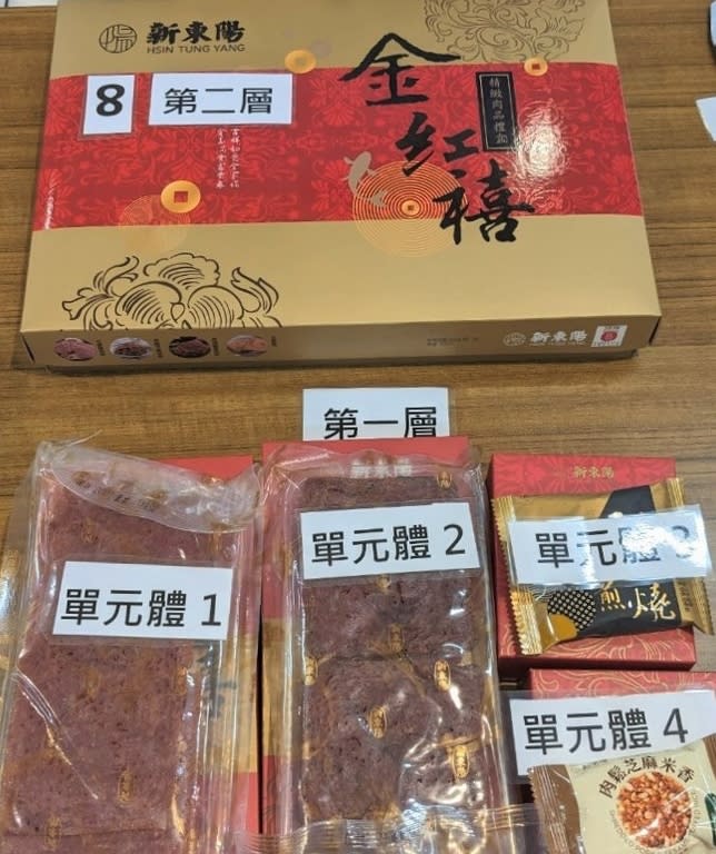 《圖說》新東陽精緻肉品禮盒包裝。〈環保局提供〉