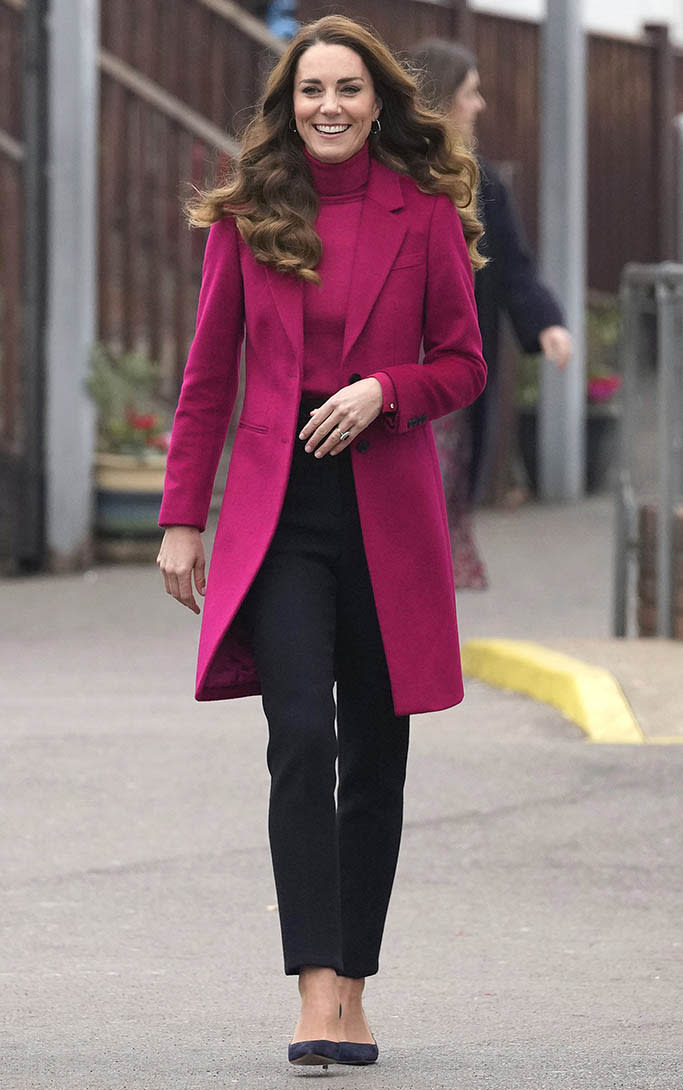 The Duchess of Cambridge visits Nower Hill High School and joins a science lesson studying neuroscience and the importance of early childhood development, in Harrow, London, UK, on the 24th November 2021. - Credit: MEGA