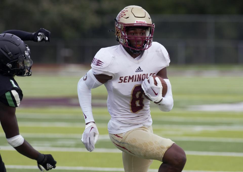 Florida High rb Micahi Danzy rushing in the spring game on May 20, 2023.