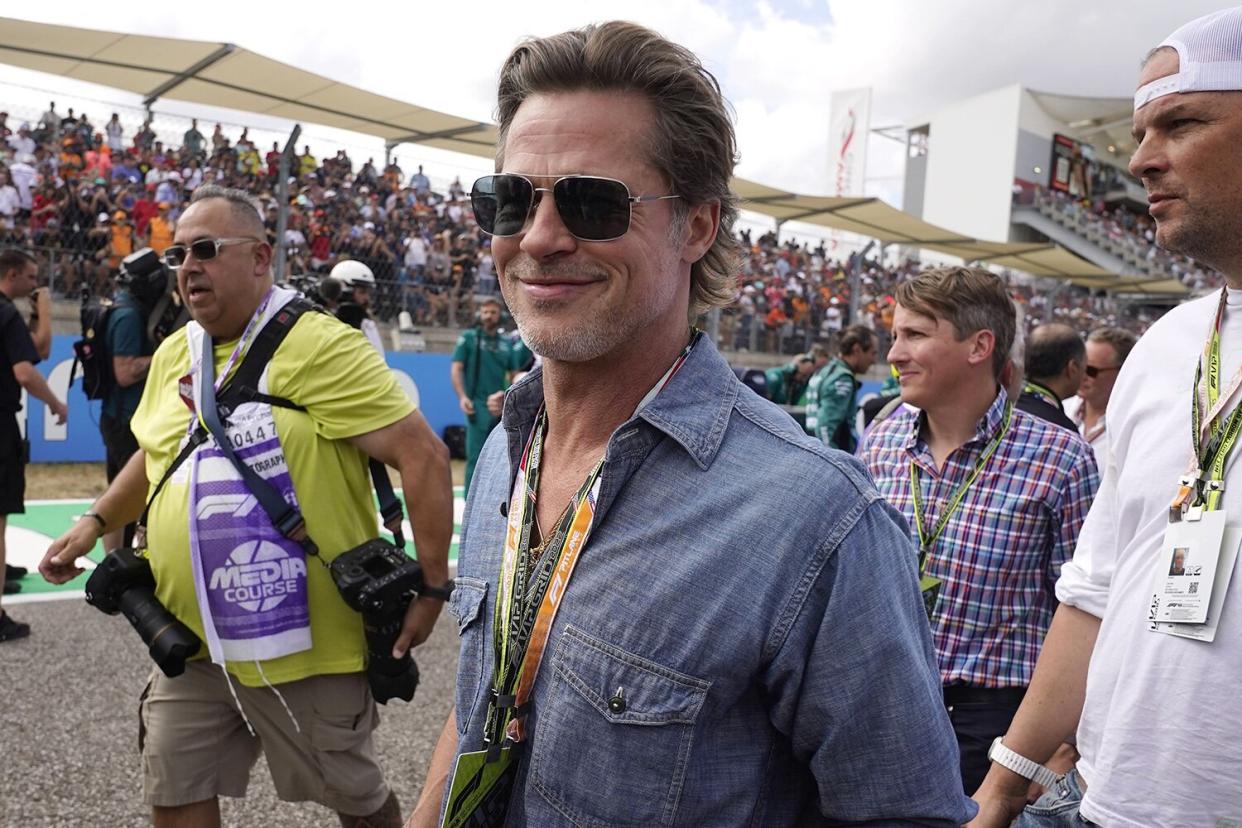 Brad Pitt at the United States Formula One Grand Prix at the Circuit of The Americas in Austin, Texas, USA, 23 October 2022