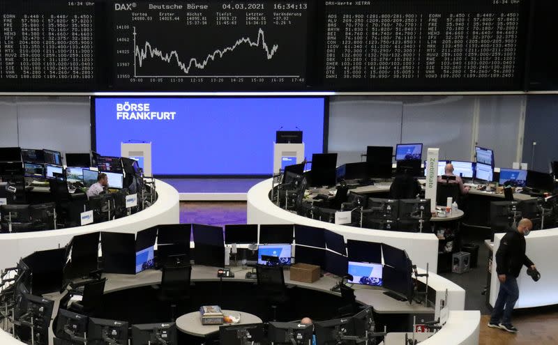 The German share price index DAX graph is pictured at the stock exchange in Frankfurt