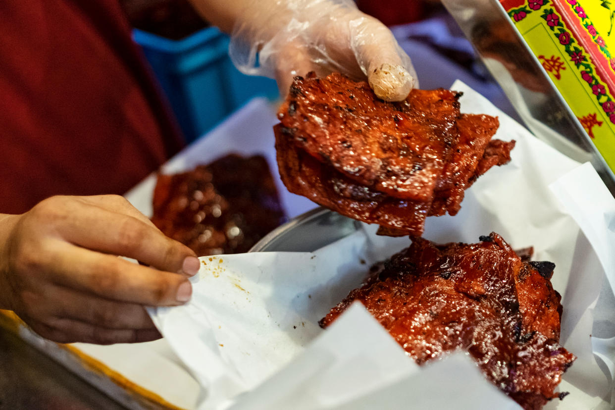 Bak kwa, a popular snack during the Chinese New Year celebrations.
