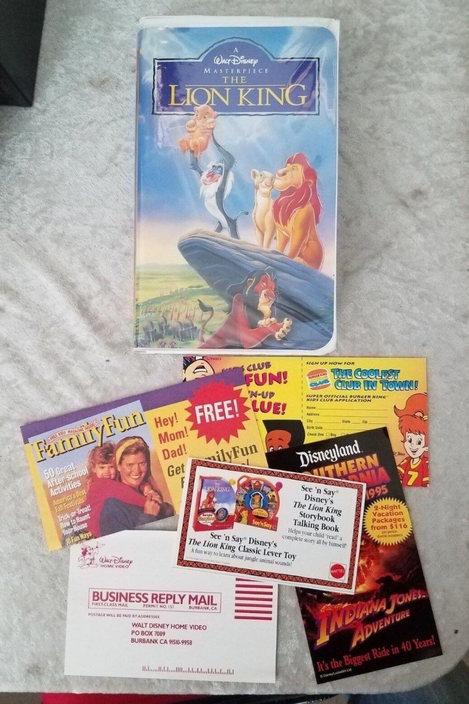 A Disney VHS tape and coupons