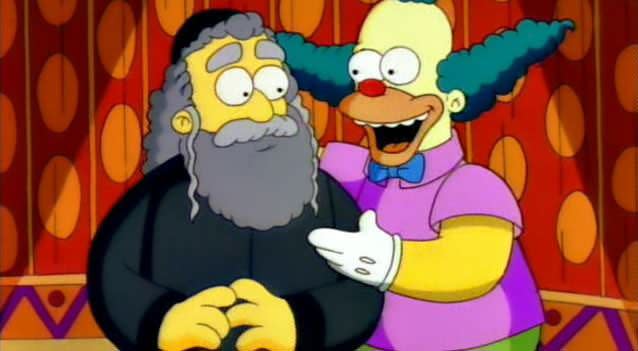 Rabbi Krustofski and his son Krusty the clown