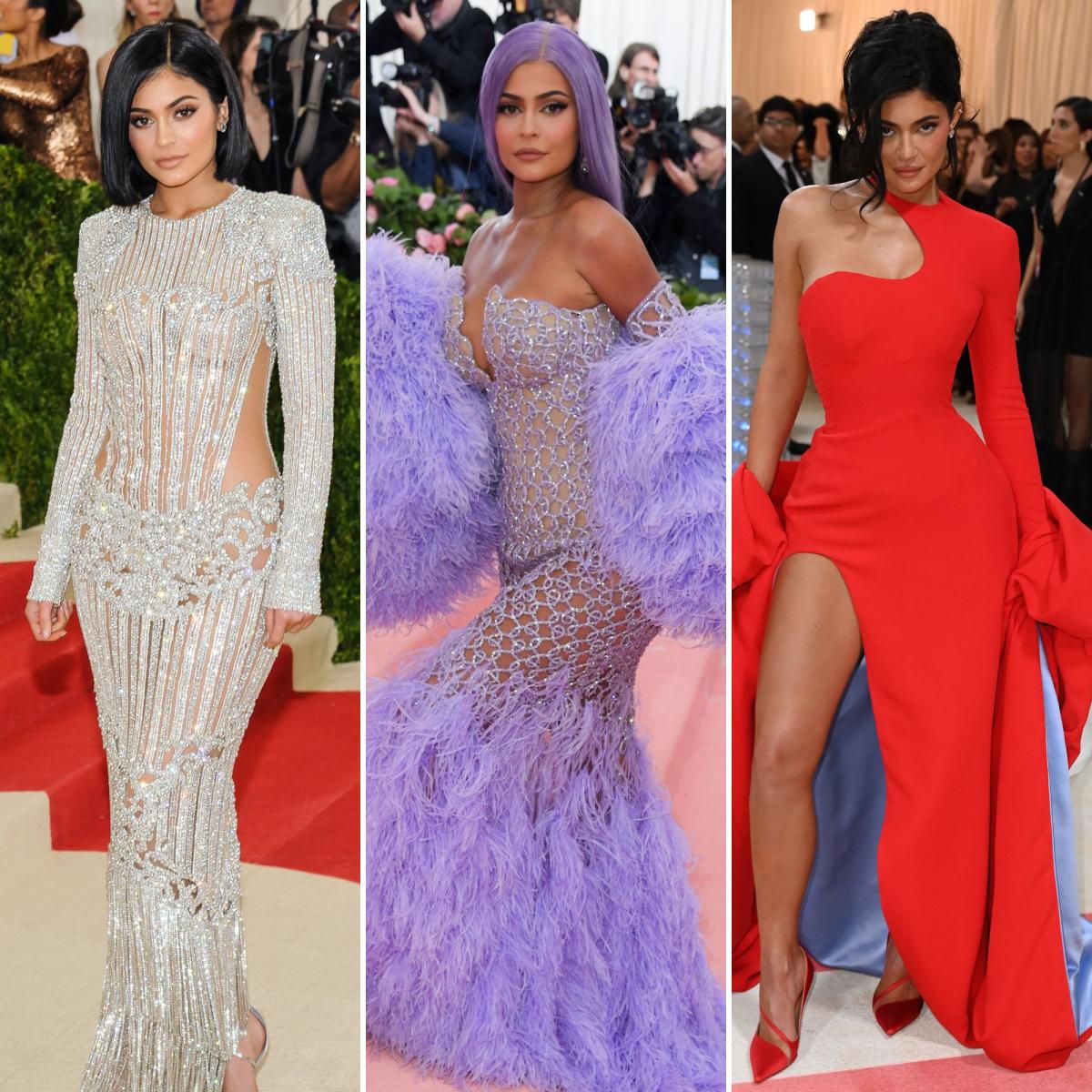 Kylie Jenner, Strapless, Versace Dress, Lavender Dress, Revealing